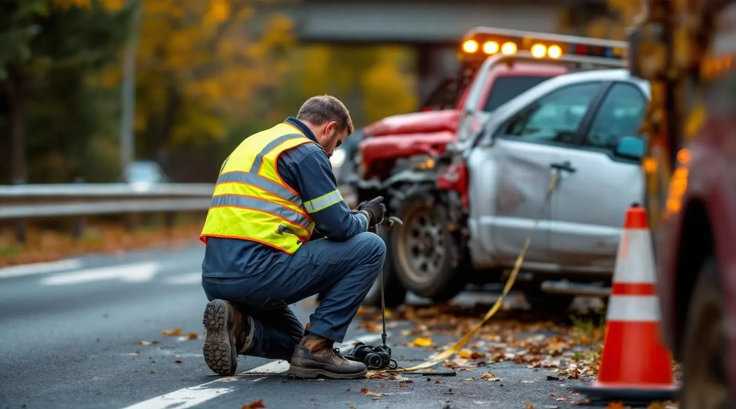 A Cheap Towing Victoria tow truck driver assisting a local community event in Victoria, smiling and interacting with residents, showcasing local involvement.